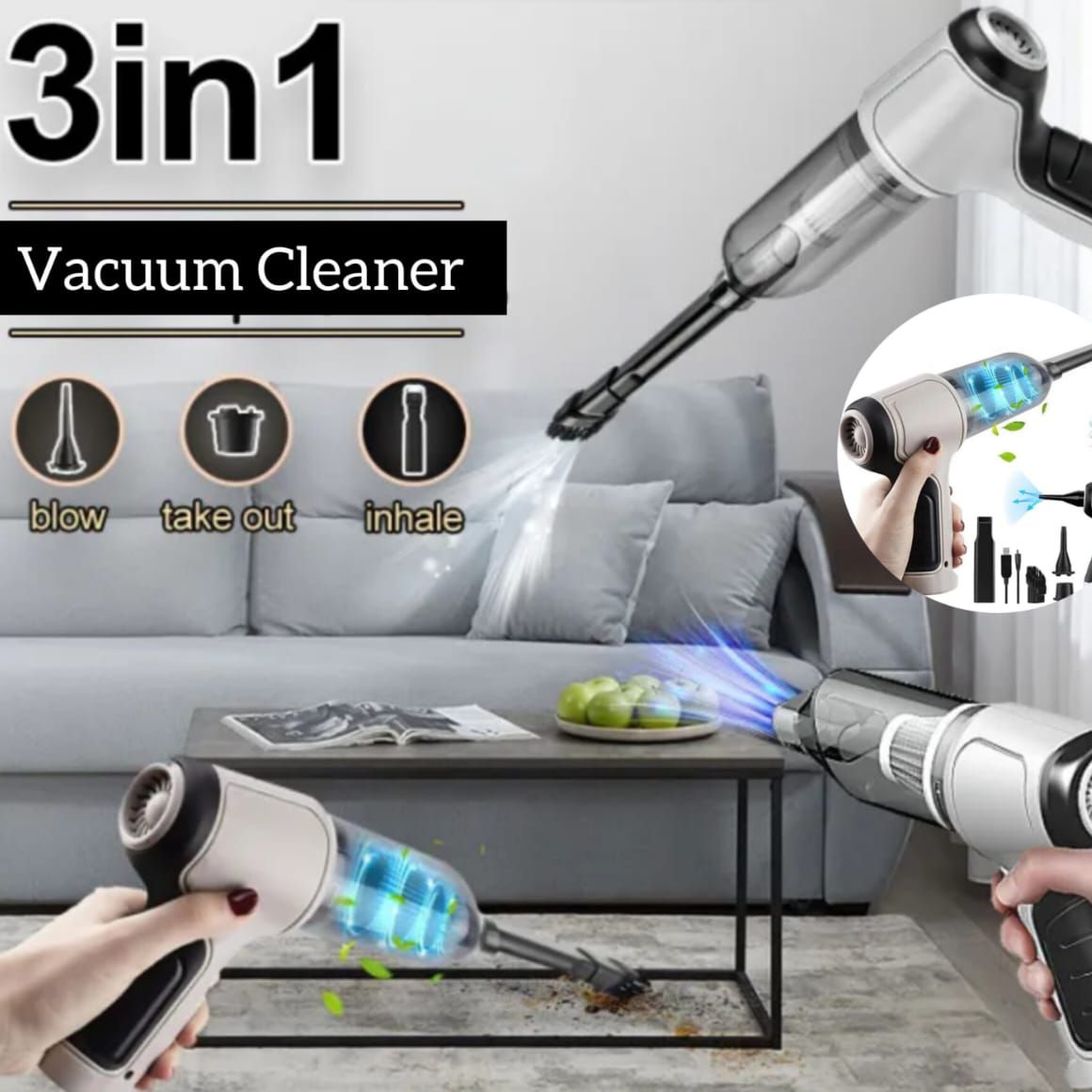 Portable vacuum cleaner (3in 1)